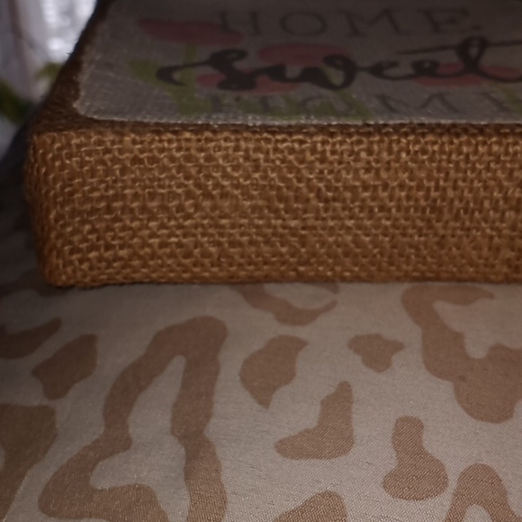 Ashland Burlap Spring Home Sweet Home Accent Wall Decor Plaque - Picture 3 of 3